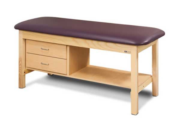 Clinton Flat Top, Straight Line Treatment Table W/ Drawers SKU: 1300-27