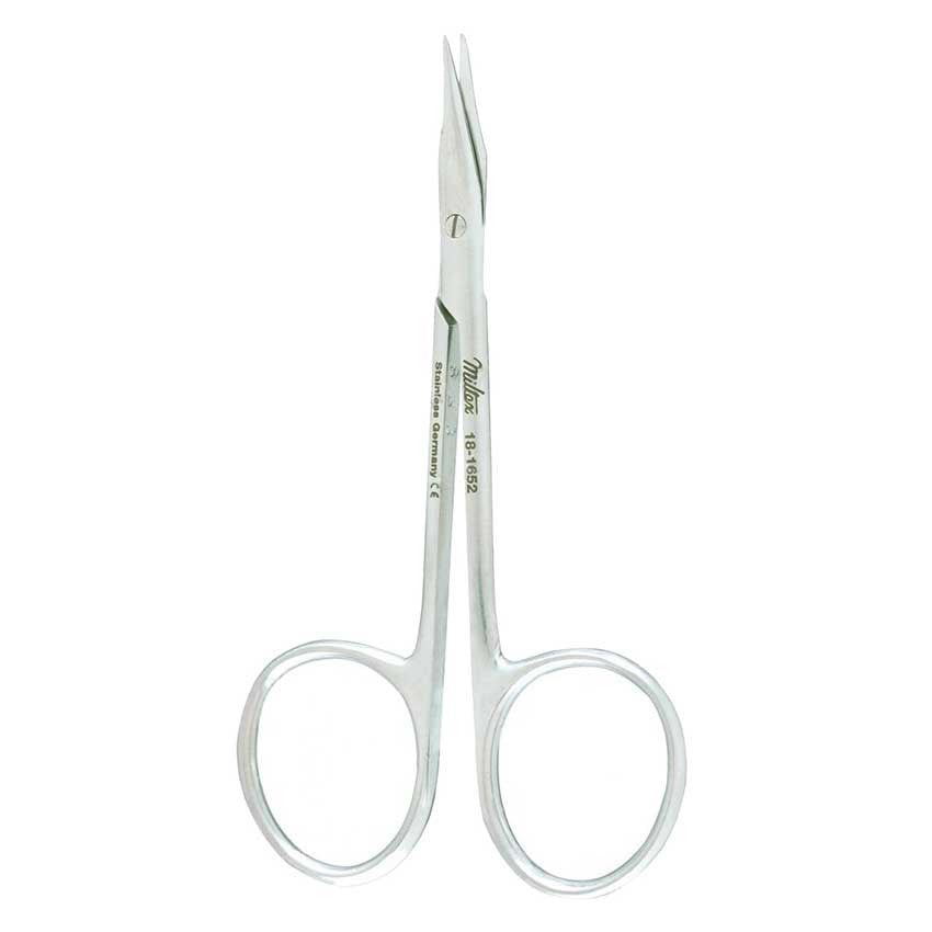 Miltex OR Grade Meisterhand Eye Suture (Gradle) Scissors, 3-3/4", Curved, Sharp Points SKU:MH18-1652