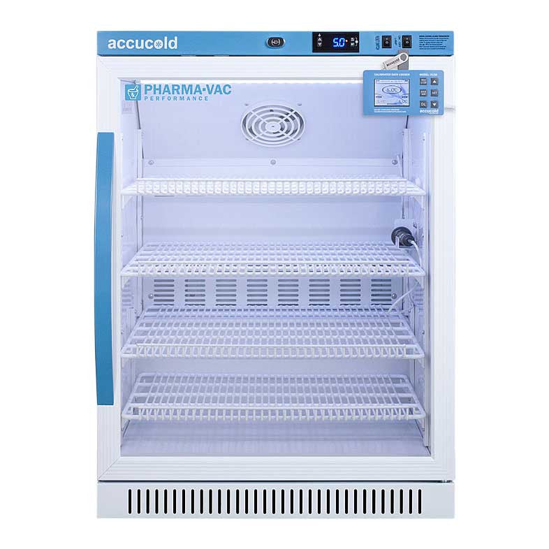 Accucold Pharma-Vac Vaccine Refrigerator Glass Door 6 Cubic Ft. W/ DL2B