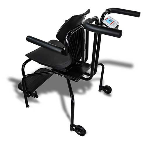 Detecto 6880 Chair Scale w/ fold-up armrest and footrest - Rear View