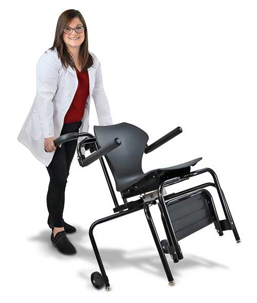 Detecto 6880 Chair Scale w/ fold-up armrest and footrest - In Action