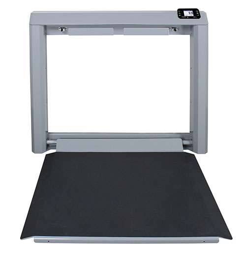 Detecto 7550 Wall-Mount Fold-Up Wheelchair Scale - Front View