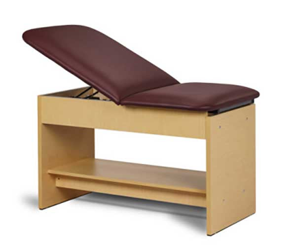 Clinton Panel Leg Series, Space Saver, Exam Table W/ Shelf SKU: 91200