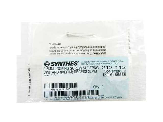 Booth Medical - Synthes 3.5mm Self Tapping Locking Screw - 212.112