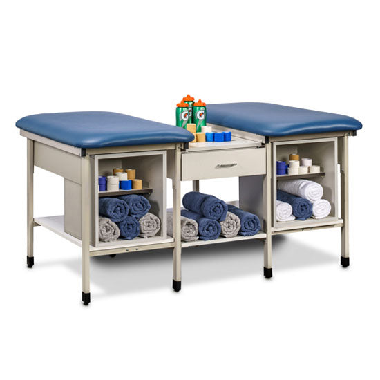 Clinton 31703 Ironside Taping Table w/ Open Shelves & Drawer