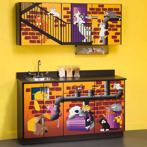Clinton 6137-BW Imagination Series Cats & Dogs Pediatric Cabinet