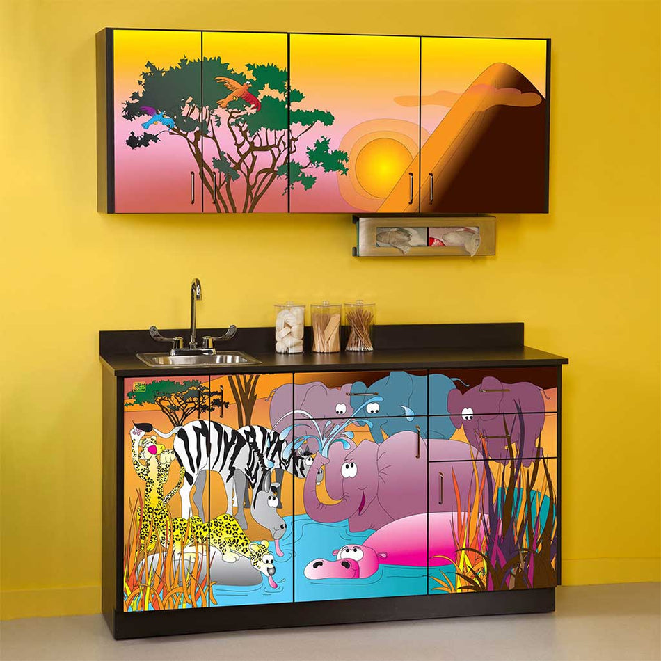 Clinton 6151-BW Imagination Series Serengeti Sunrise Pediatric Cabinet