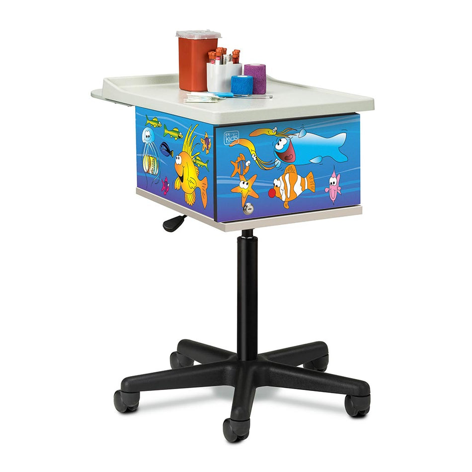 Clinton 67236 Ocean Commotion 2-Bin Phlebotomy Cart