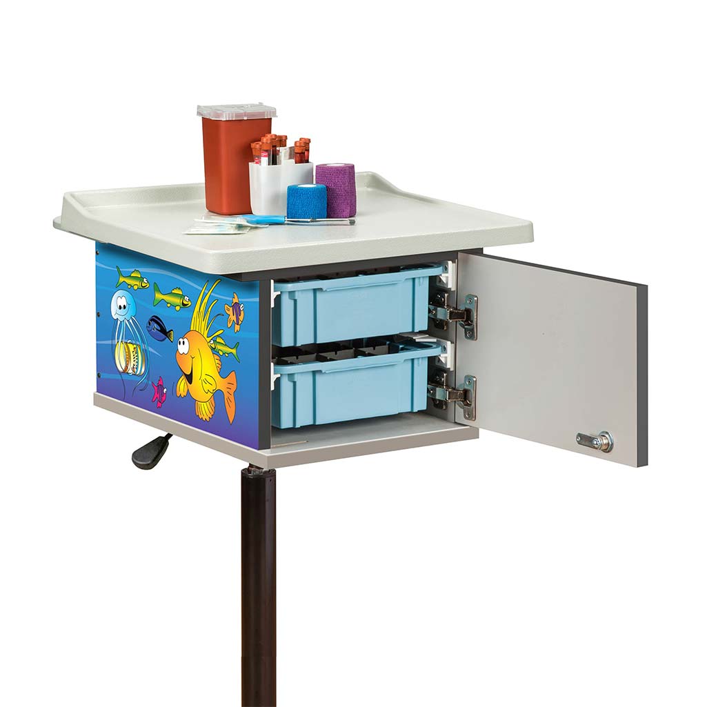 Clinton 67236 Ocean Commotion 2-Bin Phlebotomy Cart