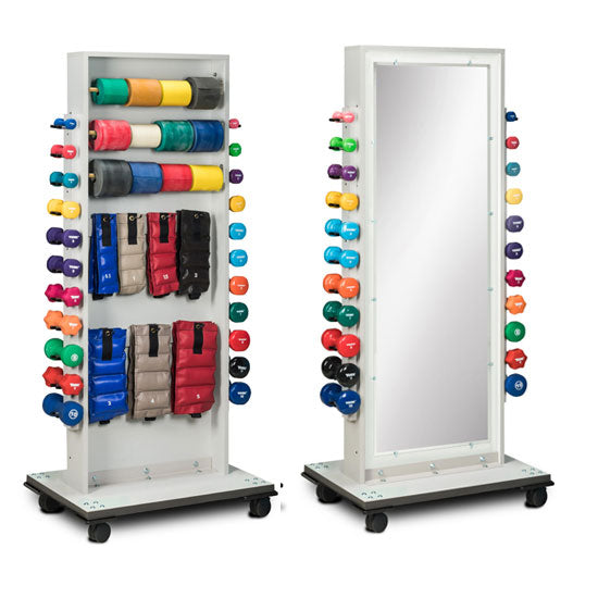 Clinton 7121 Combo Mirror Rac w/ Cuff, Band, & Dumbbell Rac
