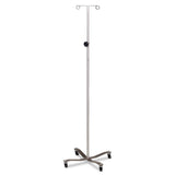 Clinton IVS-31 Stainless Steel 2-Hook Knob Lock IV Pole w/ Welded Top
