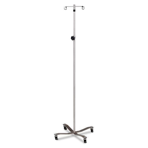 Clinton IVS-312 Stainless Steel 2-Hook, 4-Leg Knob Lock IV Pole