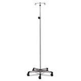 Clinton IVS-352 Stainless Steel 2-Hook, 5-Leg Knob Lock IV Pole