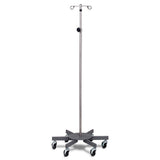 Clinton IVS-7332 Stainless Steel 2-Hook, 6-Leg Knob Lock IV Pole