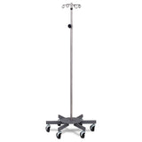 Clinton IVS-7334 Stainless Steel 4-Hook, 6-Leg Knob Lock IV Pole