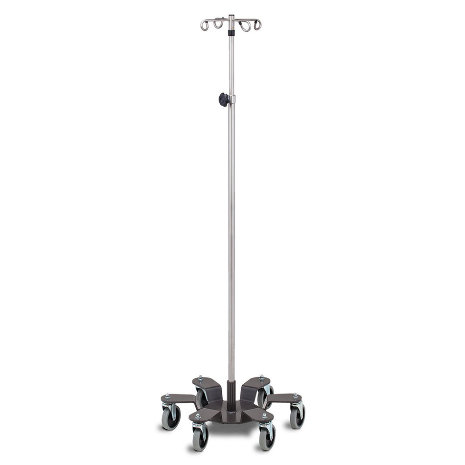 Clinton IVS-734 6-Leg, 4-Hook Stainless Steel Infusion Pump Stand