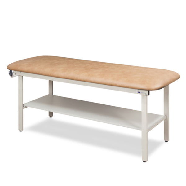 Clinton 3200 Flat Top, Alpha Series, Straight Line Treatment Table with Shelf