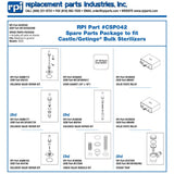 Parts, Spare Package Castle Sterilizer Part: 61301602498/CSP042