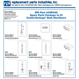 Parts, Spare Package Castle Sterilizer Part: 61301602501/CSP045