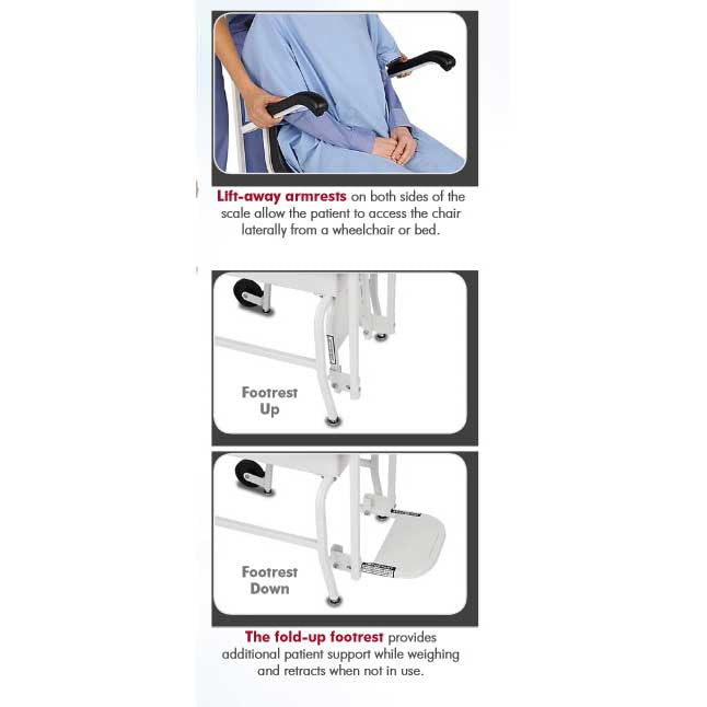 Booth Medical - Lift Away Armrest 475 Chair Scale