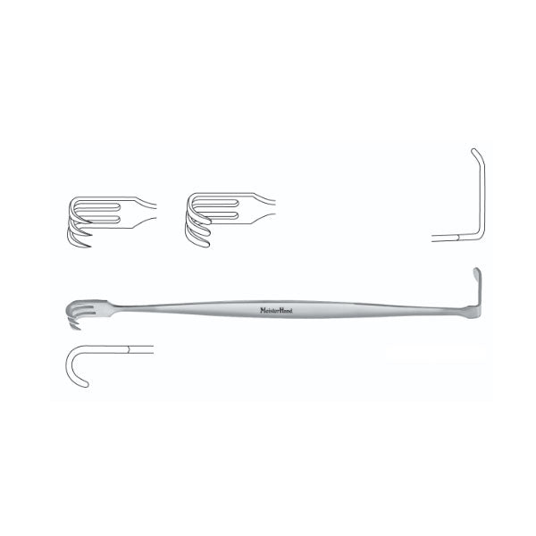 Retractor, Senn, 6-1/4", Sharp Prongs, Meisterhand SKU:MH11-74