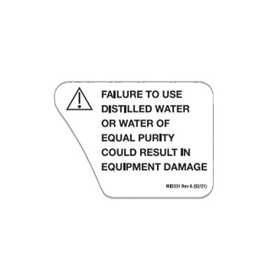 Decal (Distilled Water), Midmark-Ritter Sterilizer Part : 061-0827-00/MID331