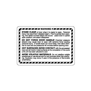 Label, Safety Warning Midmark M9/M11 Autoclave Part:061-0381-00/MIL261