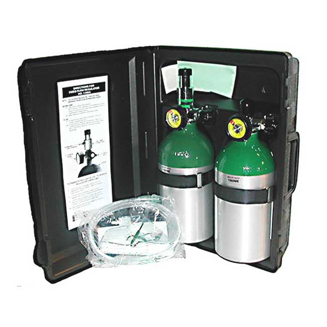 Mada M7 Oxy-Uni-Pak Dual Portable Oxygen Kit-Hard Carry Case -1300ME