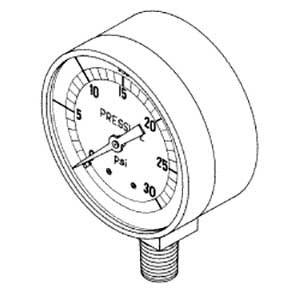 Gauge, Pressure Pelton Crane FL2/HP2 Autoclave Part: 002197/PCG039