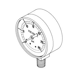 Gauge, Pressure Pelton Crane FL2/HP2 Autoclave Part: 002197/PCG039