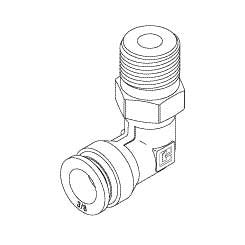 Elbow (3/8" Push-In x 3/8" MPT) For Dental-EZ/Custom Air/Ramvac - Osprey - RXF024