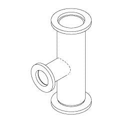 Tee, Vacuum Reducer 1" x 1" x 3/4" 100S Bulk Sterilizer Part: RXF078