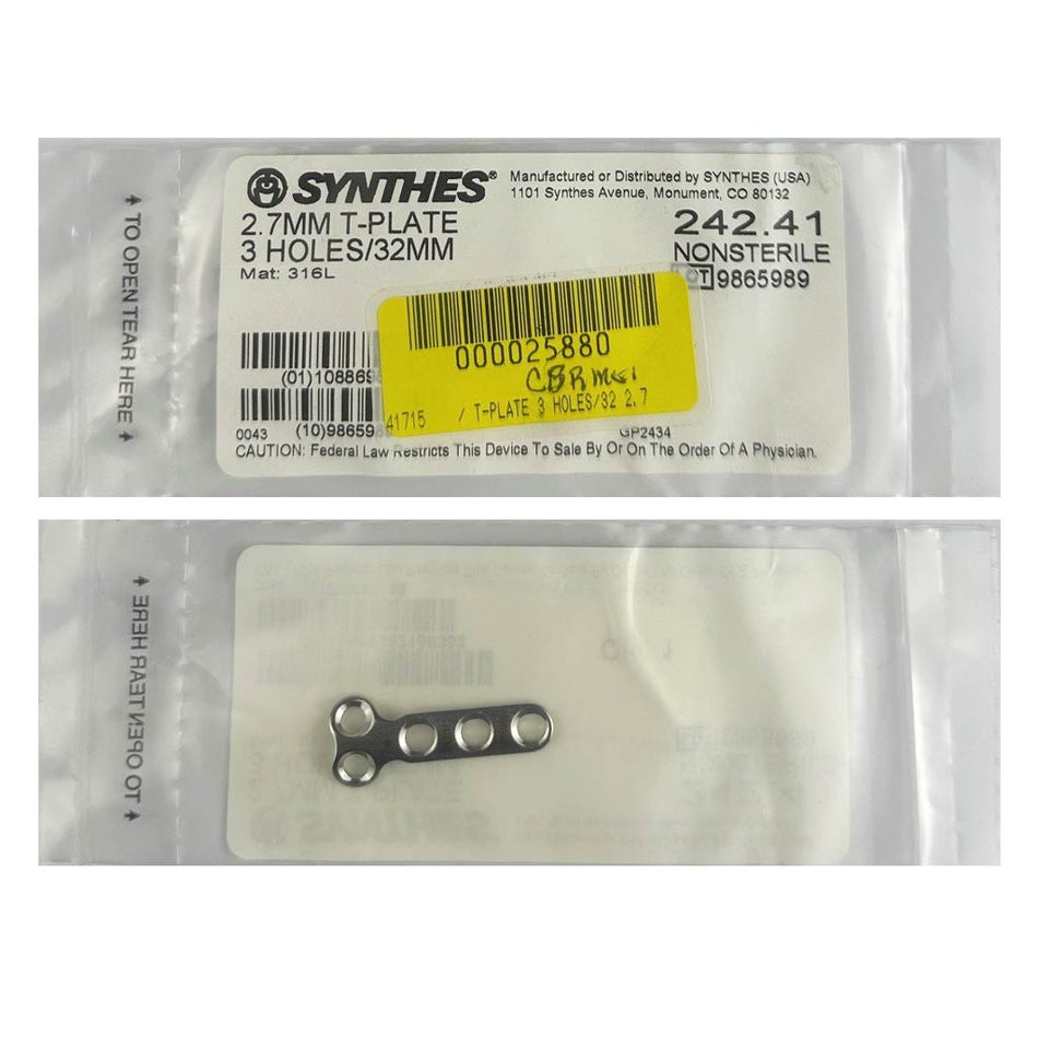 Synthes 2.7mm T-Plate - 242.41