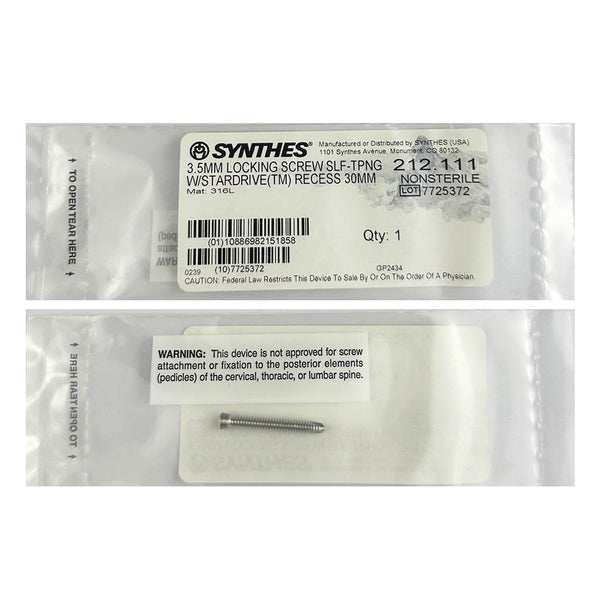 Synthes 3.5mm Self Tapping Locking Screw - 212.111