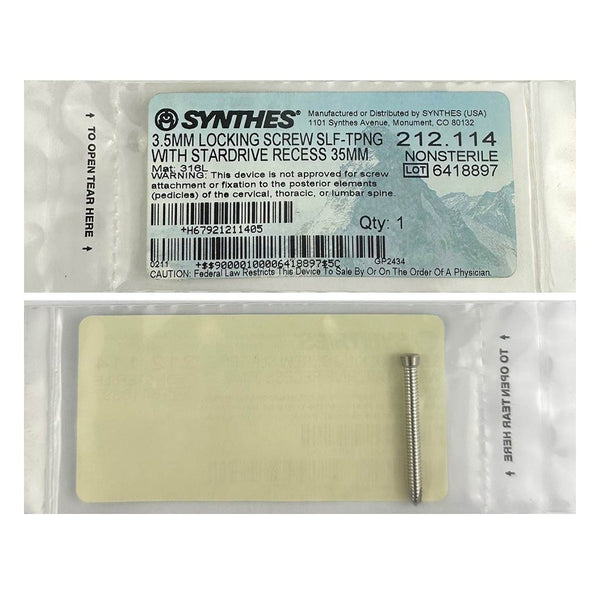 Synthes 3.5mm Self Tapping Locking Screw - 212.114
