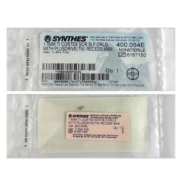 Synthes 1.5mm Self Drilling Cortex Screw - 400.054E
