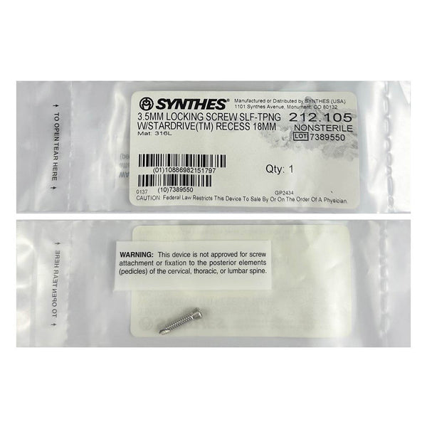 Synthes 3.5mm Self Tapping Locking Screw - 212.105