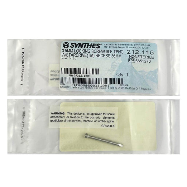 Synthes 3.5mm Self Tapping Locking Screw - 212.115