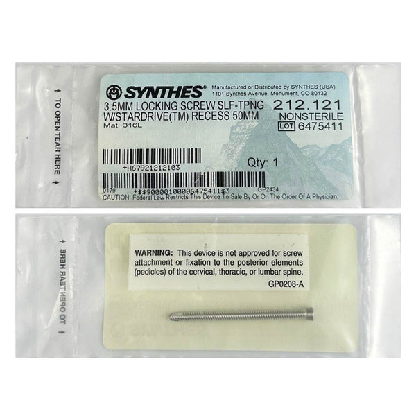 Synthes 3.5mm Self Tapping Locking Screw - 212.121