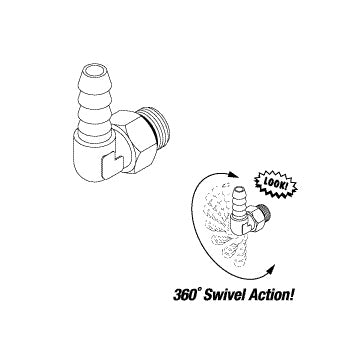 Elbow, Swivel 6MM Barb For Tuttnauer Automatic Autoclaves Part: RPF811