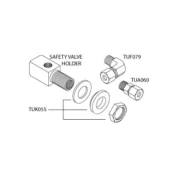 Holder, Safety Valve Tuttnauer Autoclave Part: CT841020/TUH032