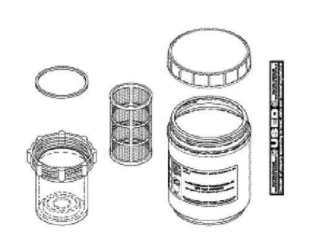 Solids Collector Replacement Kit For Dental Vacuum , Case of 8 - VPK075