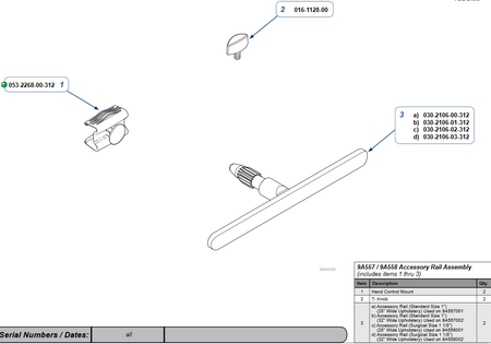 Accessory Rails For Midmark Human Form Power Chair