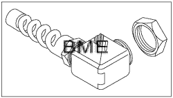 Booth Medical - 90 Degree Liquid Tight Strain Relief w/ Locking Nut - RPB365 (OEM No: 53-100518A)