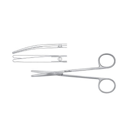 Miltex Metzenbaum Scissors, 5-5/8", Standard, Curved, Blunt OR Grade, Meisterhand SKU:MH5-180